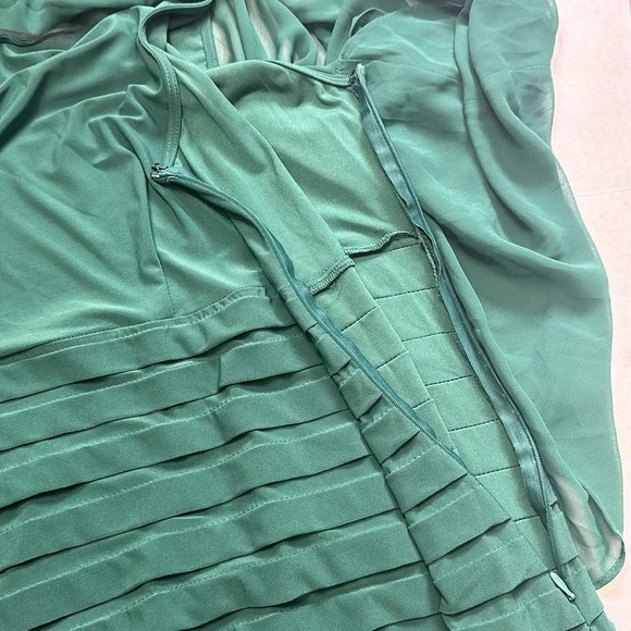 Scarlett Asymmetrical Dress in Deep Green - Picture 6 of 11